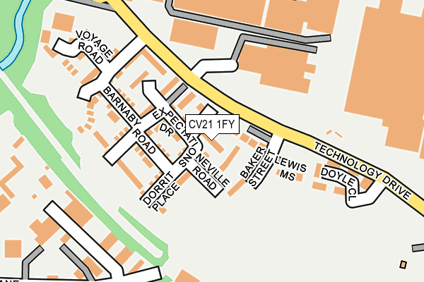 CV21 1FY map - OS OpenMap – Local (Ordnance Survey)