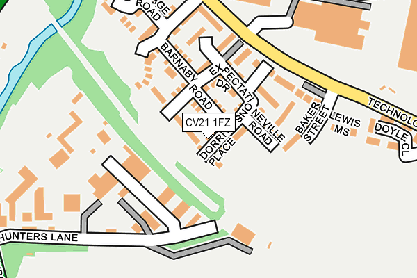 CV21 1FZ map - OS OpenMap – Local (Ordnance Survey)