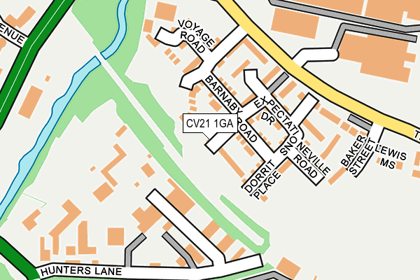 CV21 1GA map - OS OpenMap – Local (Ordnance Survey)