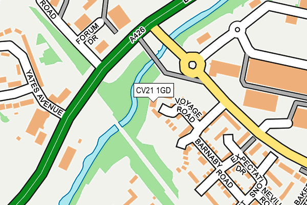 CV21 1GD map - OS OpenMap – Local (Ordnance Survey)