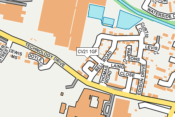 CV21 1GF map - OS OpenMap – Local (Ordnance Survey)
