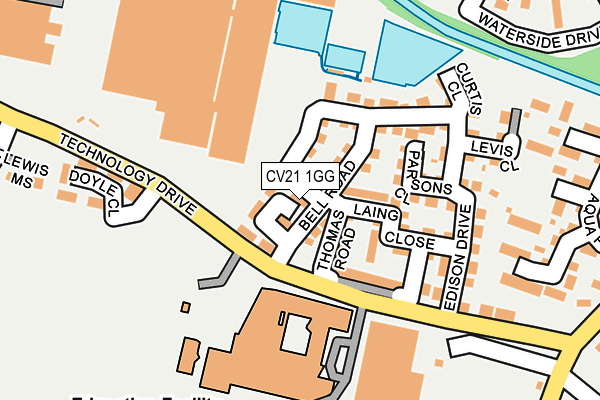 CV21 1GG map - OS OpenMap – Local (Ordnance Survey)