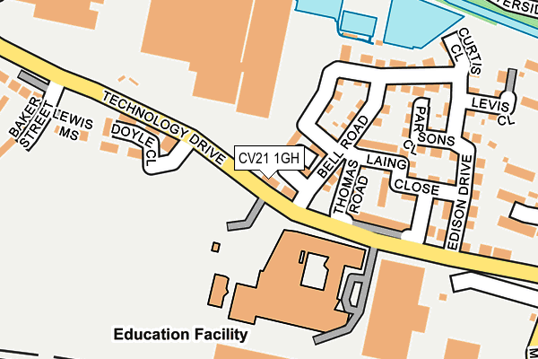 CV21 1GH map - OS OpenMap – Local (Ordnance Survey)