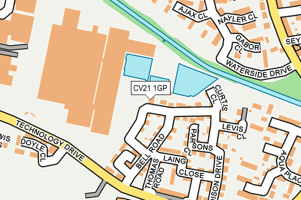 CV21 1GP map - OS OpenMap – Local (Ordnance Survey)