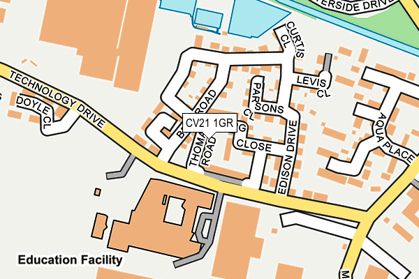 CV21 1GR map - OS OpenMap – Local (Ordnance Survey)