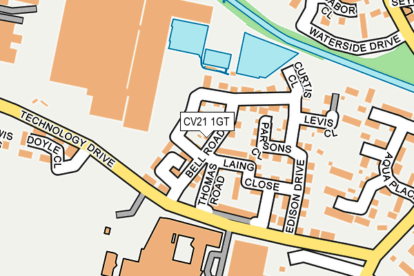 CV21 1GT map - OS OpenMap – Local (Ordnance Survey)