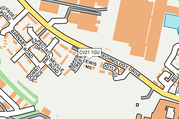 CV21 1GU map - OS OpenMap – Local (Ordnance Survey)