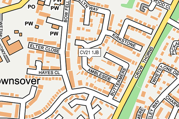 CV21 1JB map - OS OpenMap – Local (Ordnance Survey)
