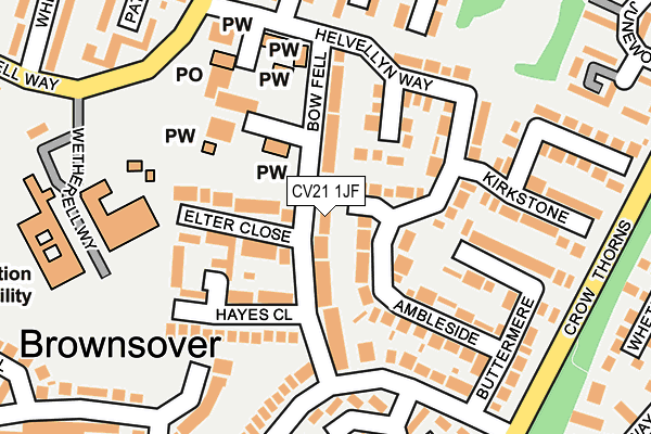 CV21 1JF map - OS OpenMap – Local (Ordnance Survey)