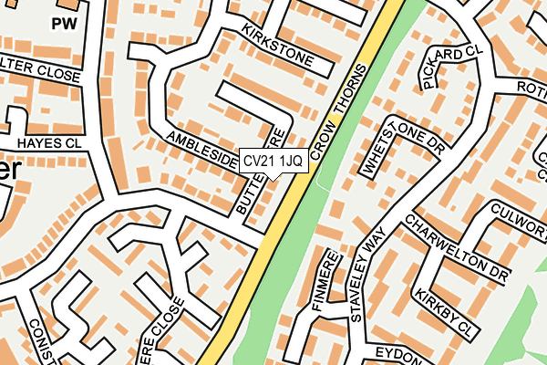 CV21 1JQ map - OS OpenMap – Local (Ordnance Survey)