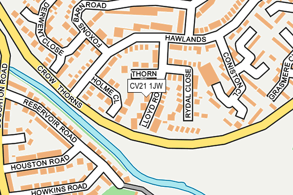 CV21 1JW map - OS OpenMap – Local (Ordnance Survey)