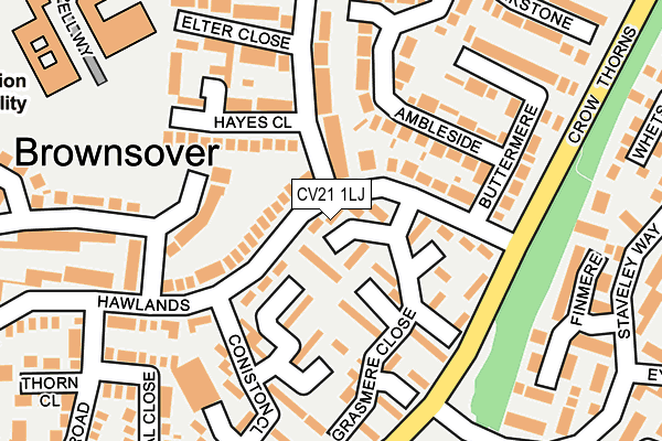 CV21 1LJ map - OS OpenMap – Local (Ordnance Survey)