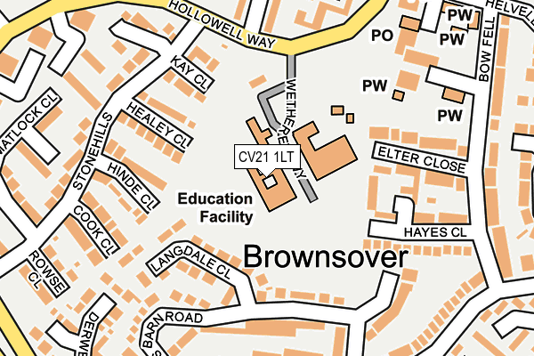 CV21 1LT map - OS OpenMap – Local (Ordnance Survey)