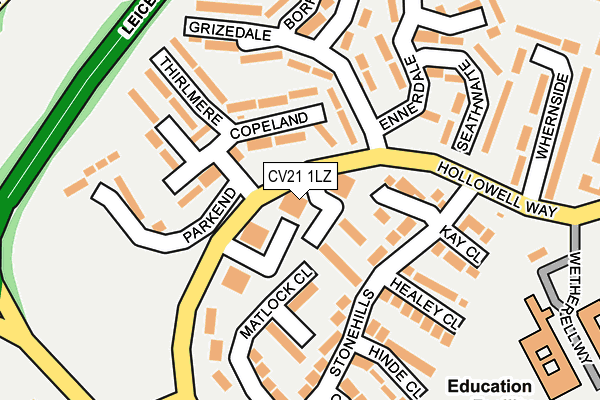 CV21 1LZ map - OS OpenMap – Local (Ordnance Survey)