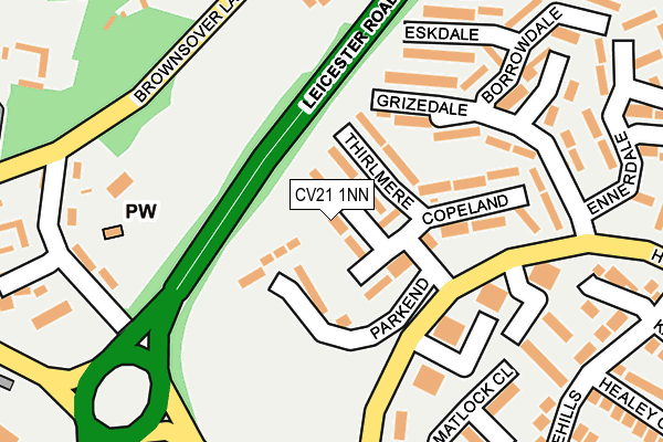 CV21 1NN map - OS OpenMap – Local (Ordnance Survey)