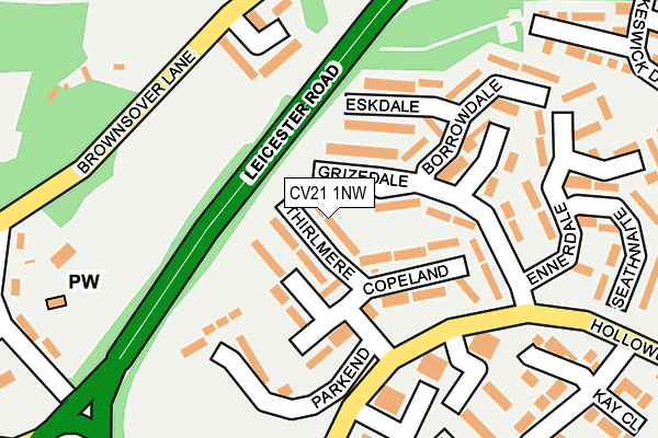 CV21 1NW map - OS OpenMap – Local (Ordnance Survey)