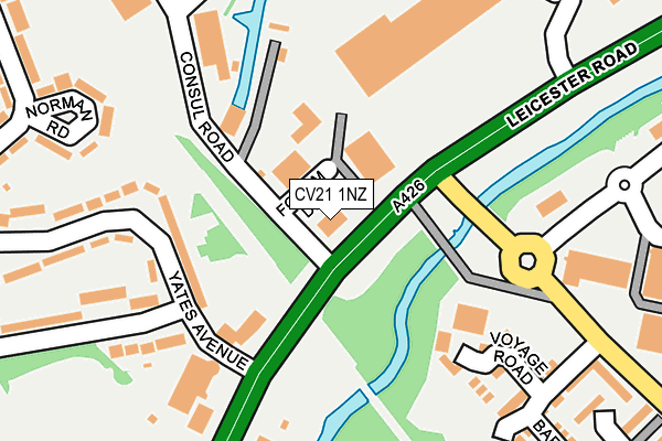 CV21 1NZ map - OS OpenMap – Local (Ordnance Survey)