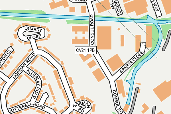CV21 1PB map - OS OpenMap – Local (Ordnance Survey)