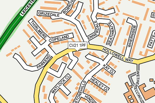 CV21 1PF map - OS OpenMap – Local (Ordnance Survey)