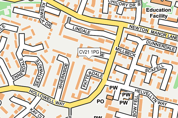 CV21 1PG map - OS OpenMap – Local (Ordnance Survey)