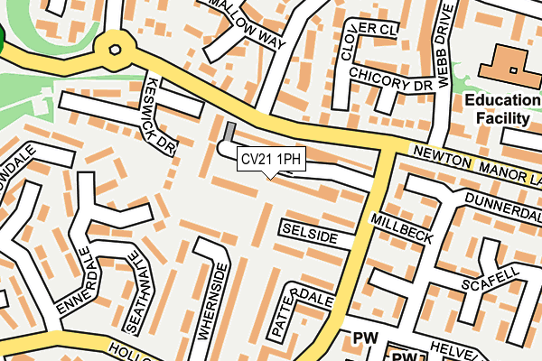 CV21 1PH map - OS OpenMap – Local (Ordnance Survey)