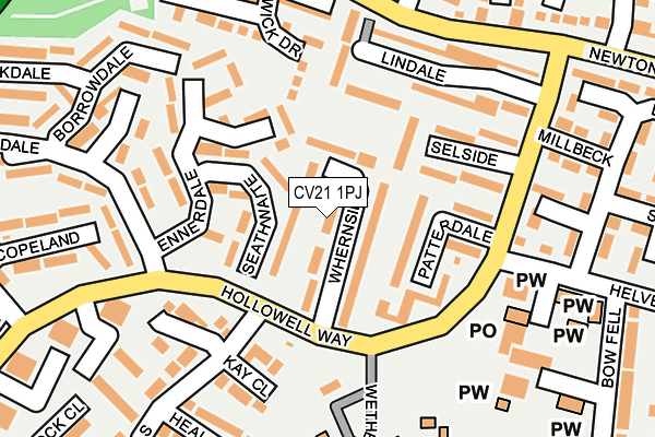 CV21 1PJ map - OS OpenMap – Local (Ordnance Survey)
