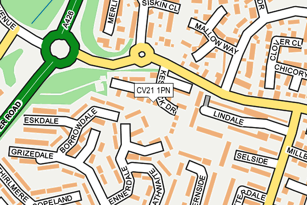 CV21 1PN map - OS OpenMap – Local (Ordnance Survey)