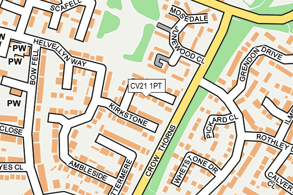 CV21 1PT map - OS OpenMap – Local (Ordnance Survey)