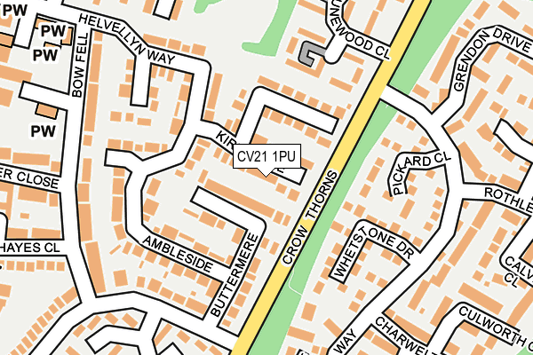 CV21 1PU map - OS OpenMap – Local (Ordnance Survey)