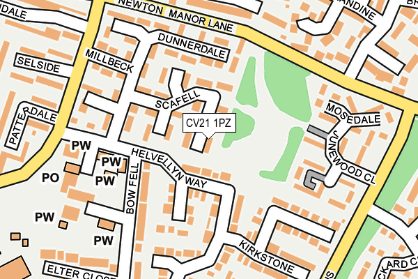 CV21 1PZ map - OS OpenMap – Local (Ordnance Survey)