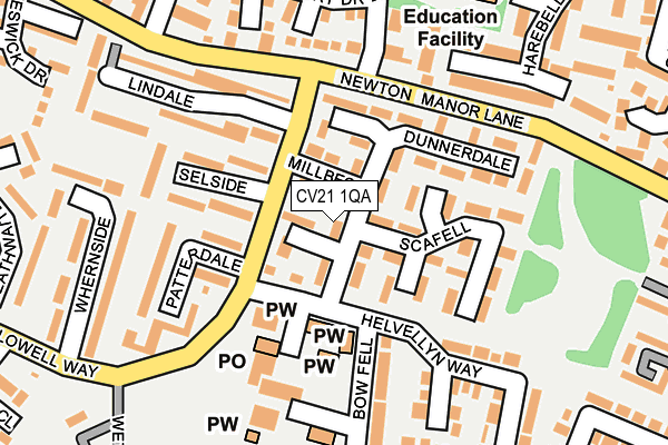 CV21 1QA map - OS OpenMap – Local (Ordnance Survey)