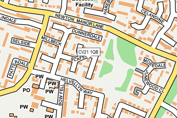 CV21 1QB map - OS OpenMap – Local (Ordnance Survey)