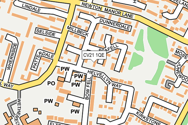 CV21 1QE map - OS OpenMap – Local (Ordnance Survey)