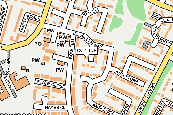 CV21 1QF map - OS OpenMap – Local (Ordnance Survey)