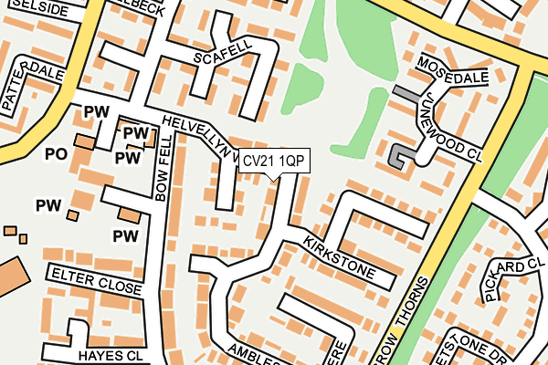 CV21 1QP map - OS OpenMap – Local (Ordnance Survey)