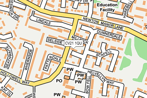CV21 1QU map - OS OpenMap – Local (Ordnance Survey)