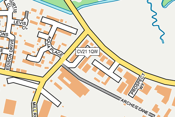 CV21 1QW map - OS OpenMap – Local (Ordnance Survey)