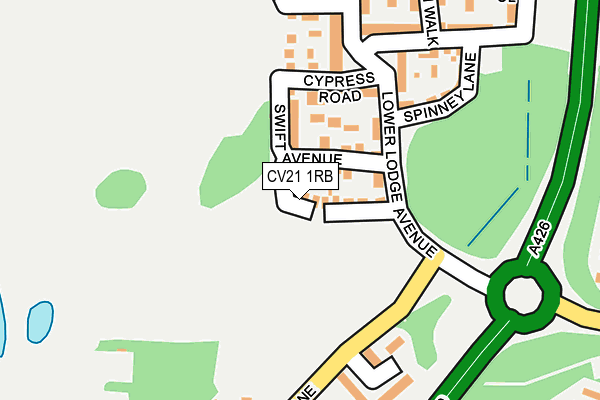 CV21 1RB map - OS OpenMap – Local (Ordnance Survey)
