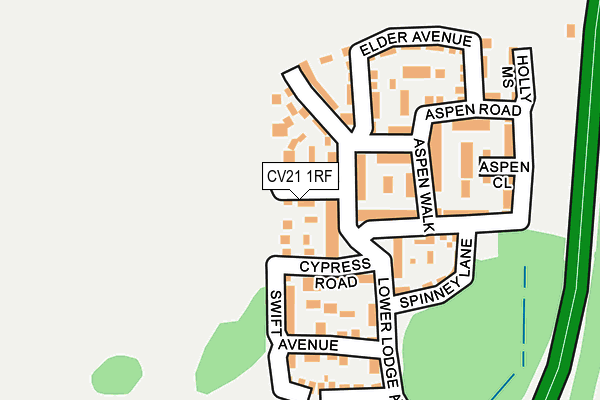 CV21 1RF map - OS OpenMap – Local (Ordnance Survey)