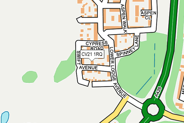 CV21 1RQ map - OS OpenMap – Local (Ordnance Survey)