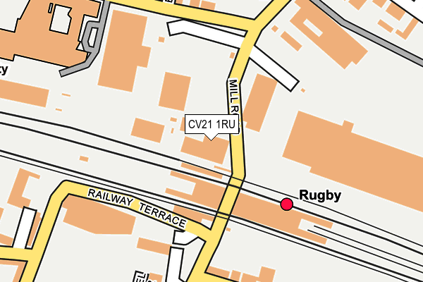 CV21 1RU map - OS OpenMap – Local (Ordnance Survey)