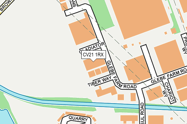 CV21 1RX map - OS OpenMap – Local (Ordnance Survey)