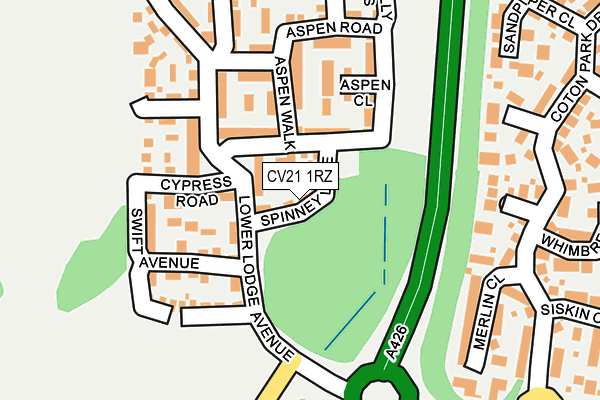 CV21 1RZ map - OS OpenMap – Local (Ordnance Survey)