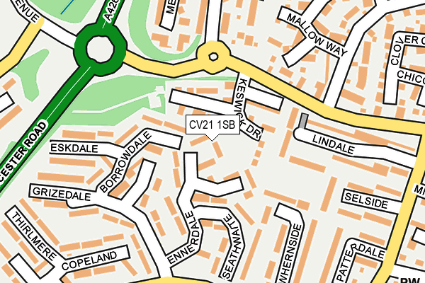 CV21 1SB map - OS OpenMap – Local (Ordnance Survey)