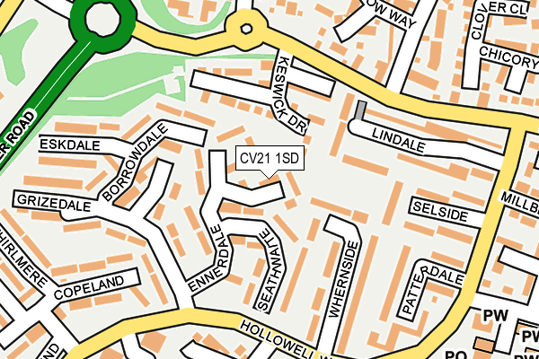 CV21 1SD map - OS OpenMap – Local (Ordnance Survey)
