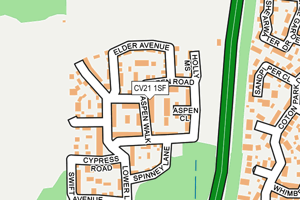 CV21 1SF map - OS OpenMap – Local (Ordnance Survey)