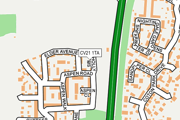 CV21 1TA map - OS OpenMap – Local (Ordnance Survey)
