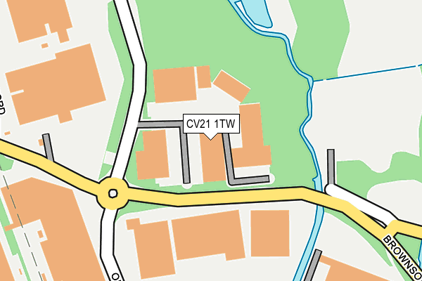 CV21 1TW map - OS OpenMap – Local (Ordnance Survey)