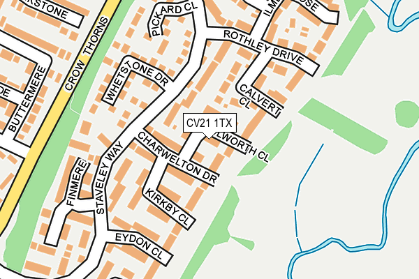 CV21 1TX map - OS OpenMap – Local (Ordnance Survey)