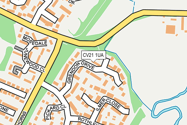 CV21 1UA map - OS OpenMap – Local (Ordnance Survey)